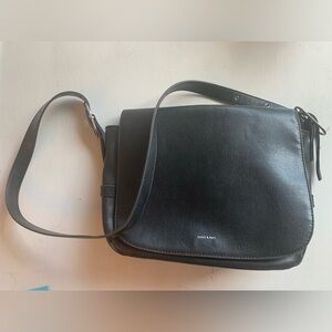 MATT & NAT  Classic Black Vegan Leather Messenger Bag